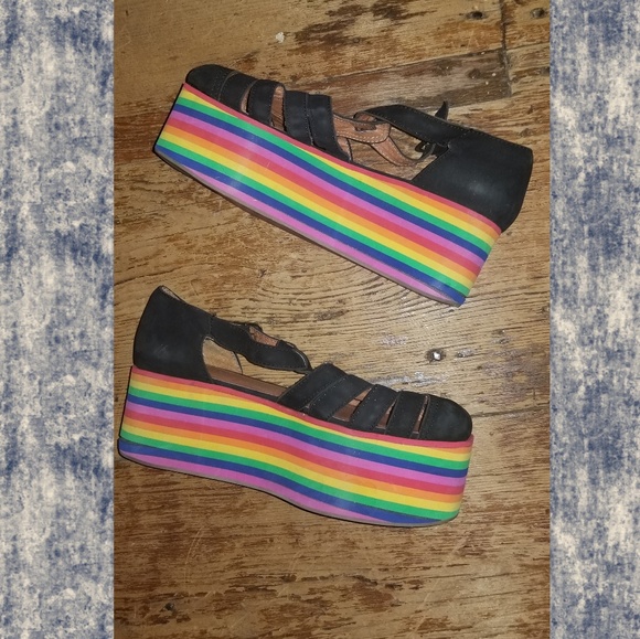 Jeffrey Campbell rainbow platform SANDALS - Picture 6 of 8